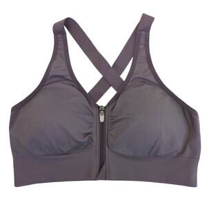 Sports Bra Purple Front Zip Size XXL
